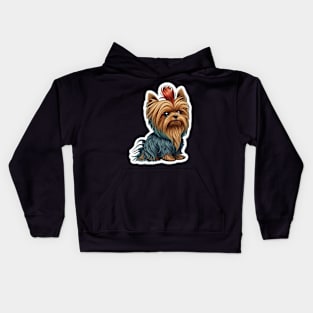 Cute Yorkshire Terrier being sassy Kids Hoodie